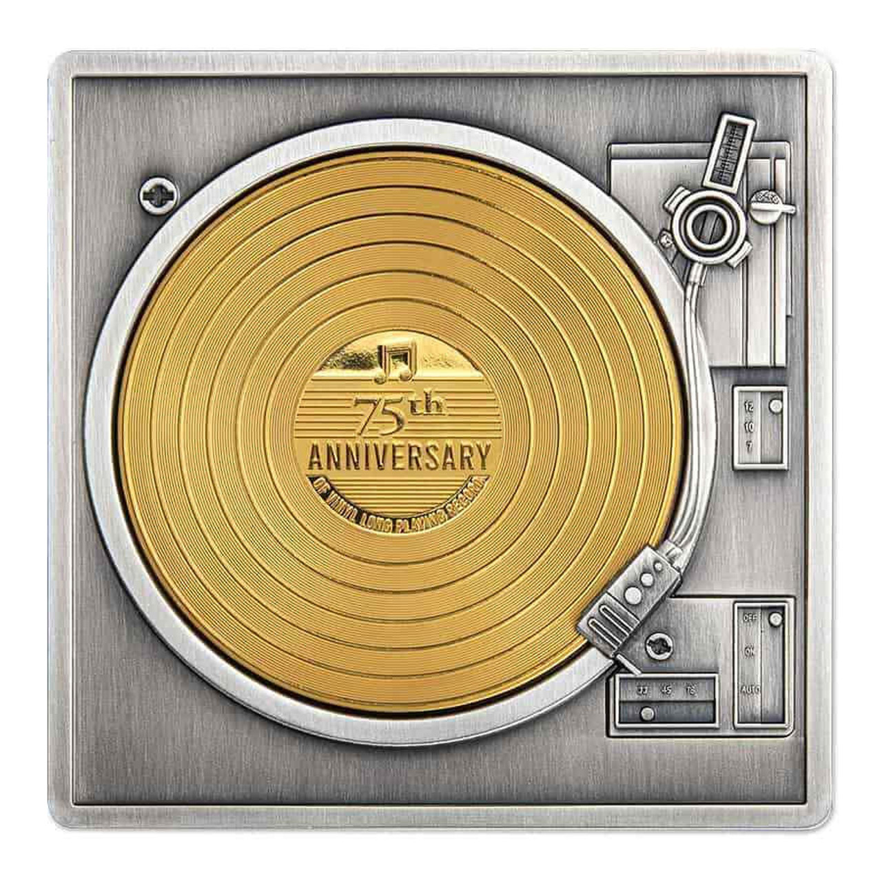 2023 Barbados $5 3-oz Silver 24-kt Gold-Plated Antiqued Spinning