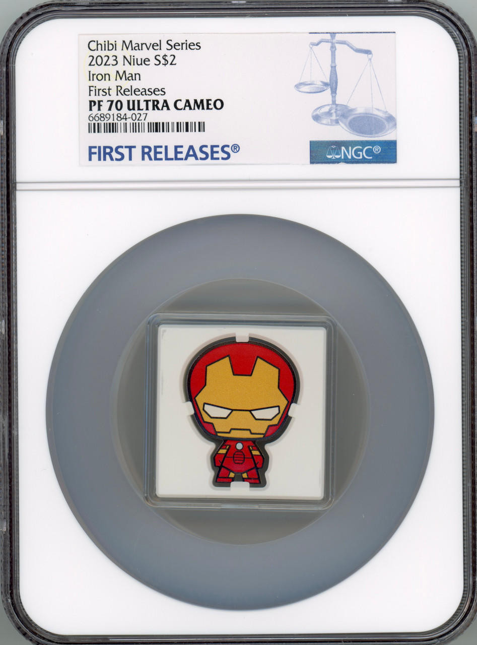 2023 Niue 1 oz Silver Chibi Coin Collection Iron Man NGC 70 FR