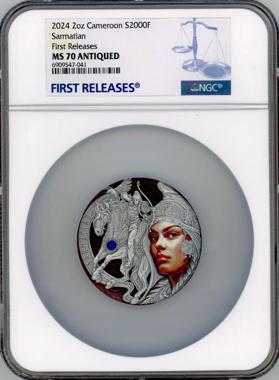 NGC MS70 2オンス 銀貨 2024 カメルーン リボルバー コイン NGC MS70 2オンス 銀貨 2024 カメルーン リボルバー コイン