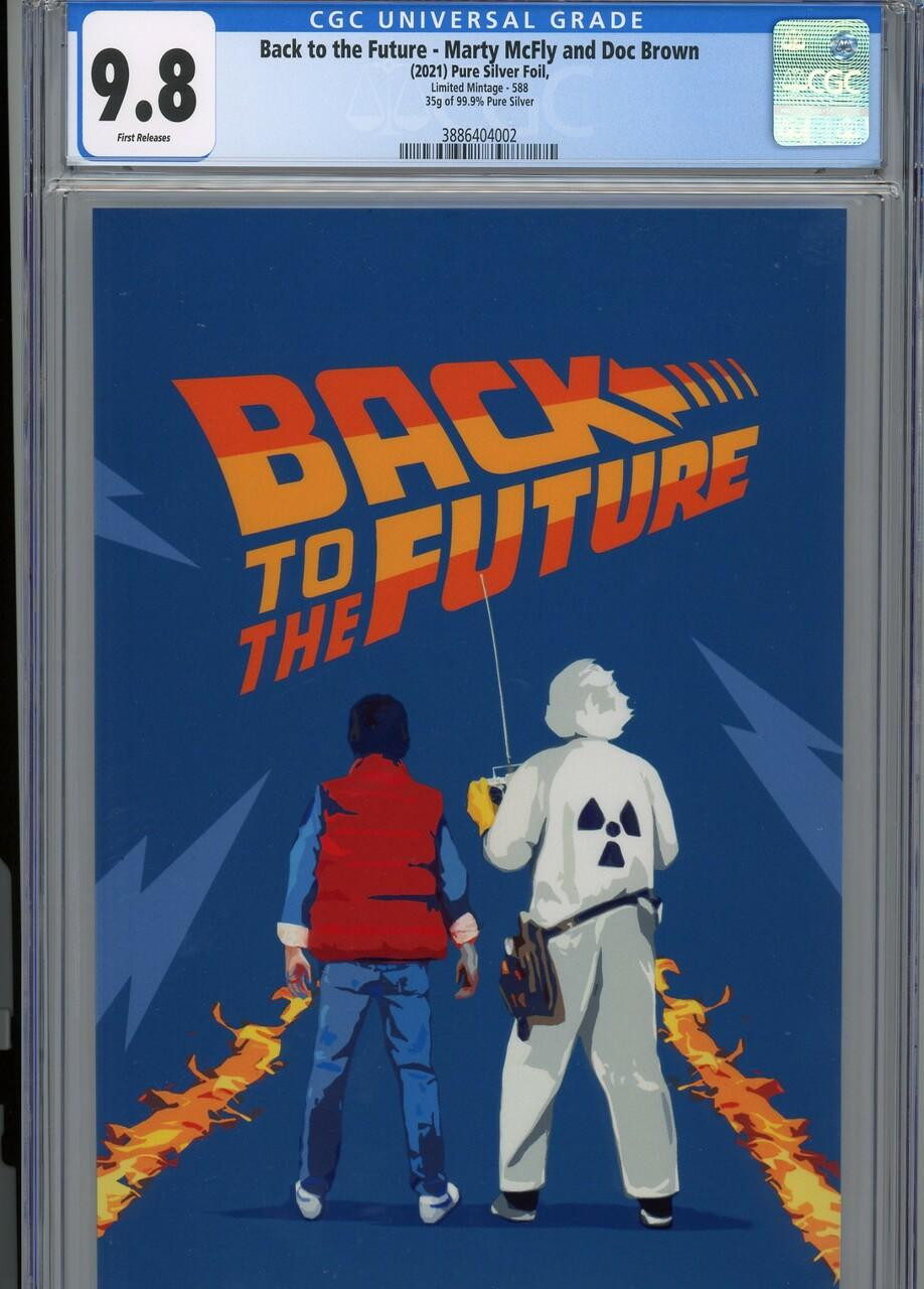 CGC 9.8 Back To The Future Marty Mcfly Doc Brown 35g Silver Movie