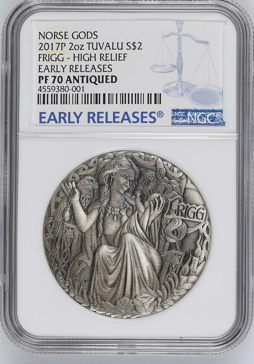 2017 Tuvalu Norse Gods Frigg 2oz Silver Coin High Relief NGC PF 70 ER