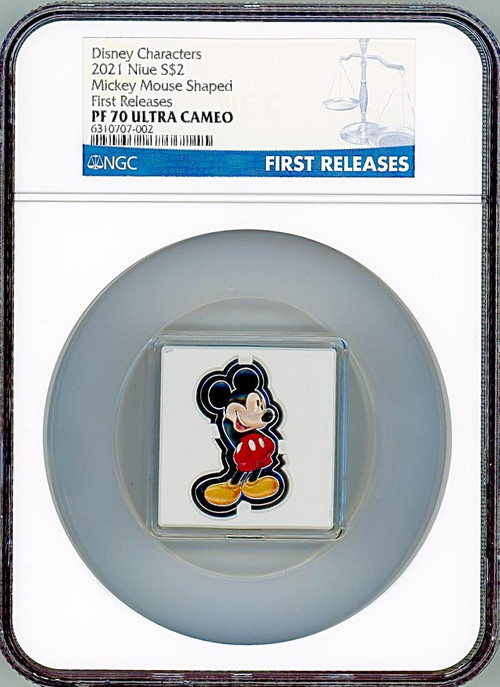 2021 NIUE Disney Mickey Mouse 1oz Silver Shaped Coin NZ MINT $2 NGC 70 FR