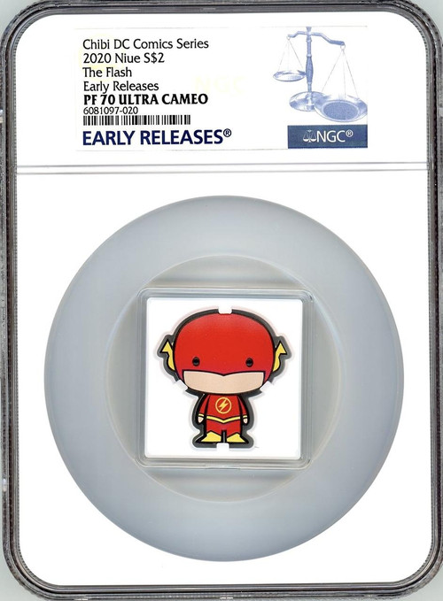 DC Comics The Flash Chibi $2 Silver Coin 2020 Niue NGC PF70 Early Releases