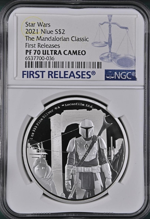 The Mandalorian Classic Star Wars 2021 Niue S$2 NGC PF70 UC FIRST RELEASES