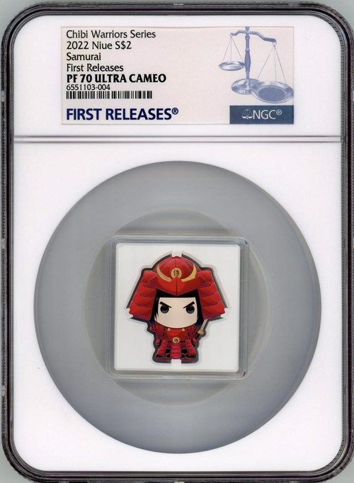Samurai CHIBI Warriors Of History 2022 Niue 1oz Silver Proof NGC 70 FR