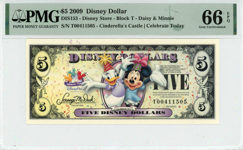 2009 $5 Disney Dollar Daisy & Minnie PMG 66 EPQ (DIS153)