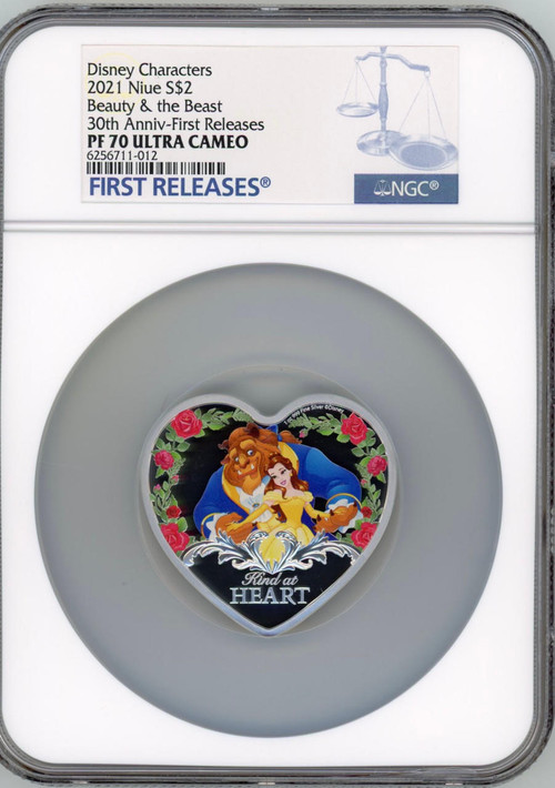 2021 Niue $2 Disney Beauty And The Beast 1oz Silver Coin NGC PF 70 FR