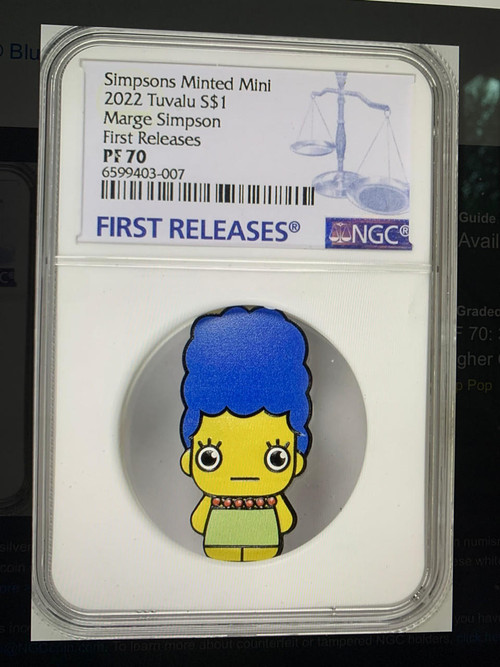 2022 Simpsons Marge 3rd In Minted Mini Series 1oz Silver $1 Coin NGC PF70 FR