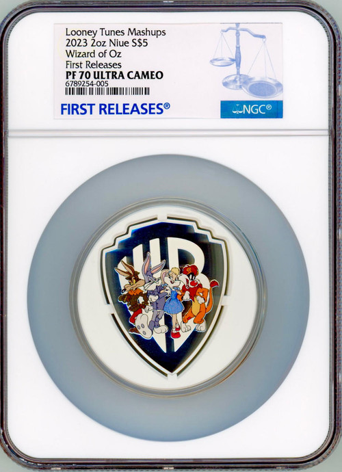 2023 Niue Looney Tunes Mashups Wizard Of oz 2oz Silver Coin NGC 70 FR