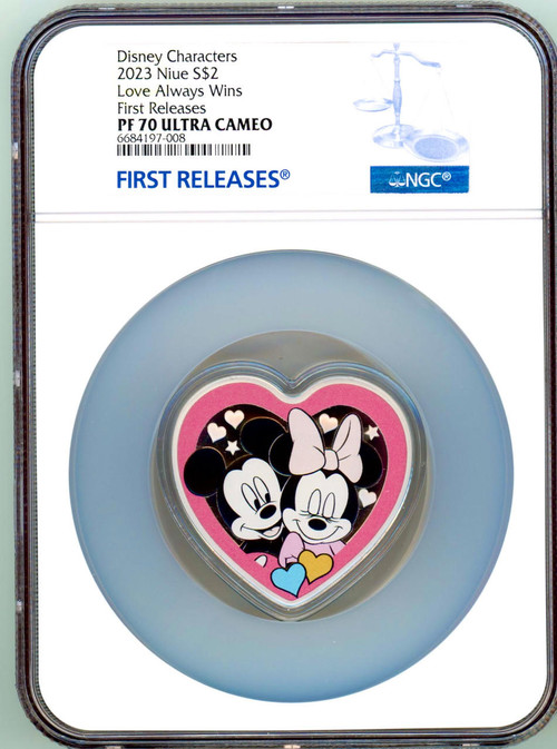 2023 Niue Love Always Wins First Releases Disney Characters $2 NGC Proof 70 FR