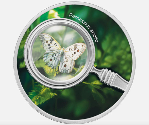 2024 Cameroon Butterflies Parnassius Apollo 17.50g Silver Proof Coin