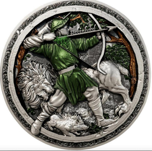 2025 Cameroon ROBIN HOOD 2 oz Silver Coin 2000 Francs COA 023