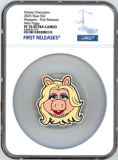 2025 Niue Miss Piggy The Muppets Disney 1 oz Silver Proof Coin NGC 70 FR