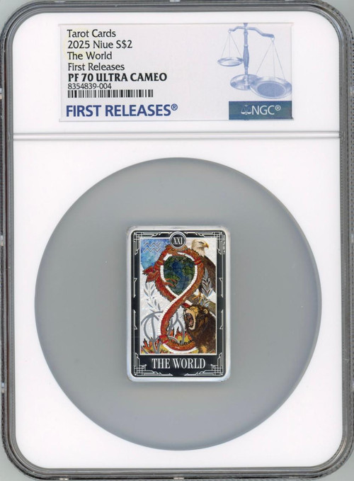 2025 Niue The World Tarot Cards 1 oz Silver Coin NGC 70 FR + Box