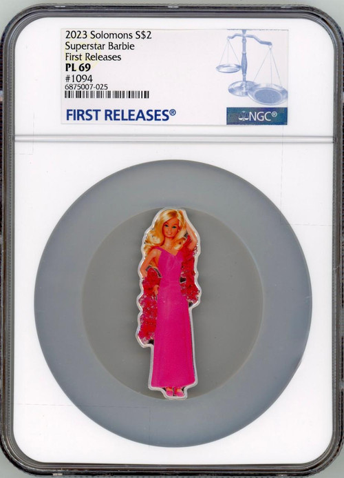 2023 Pamp Suisse Superstar Barbie 1 oz .9999 Silver Coin NGC 69 FR Mattel