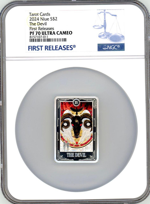 2024 Niue Tarot Card The Devil 1 oz Colorized Silver Coin NGC 70 FR