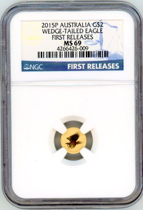 2015P $2 Australian Wedge-tailed Eagle .5g Pure Gold Coin NGC MS 69 FR