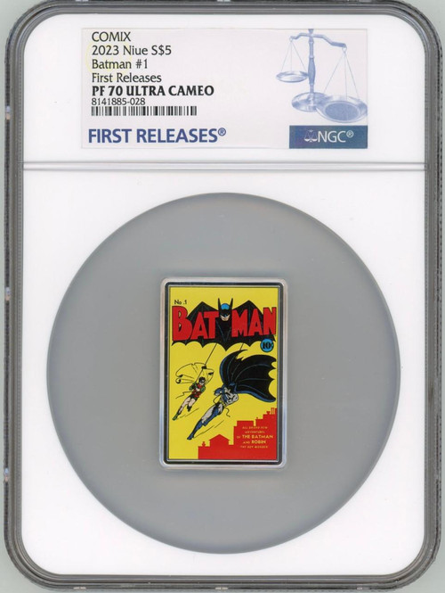2023 Niue DC Comics Batman #1 Comix 2oz Silver Colorized Coin NGC 70 FR + Box