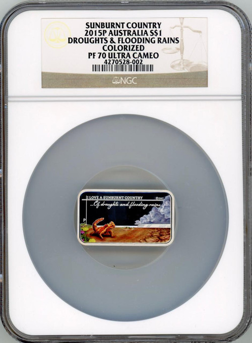 2015 Australia Sunburnt Country Droughts & Flooding Rains oz Silver Coin NGC 70
