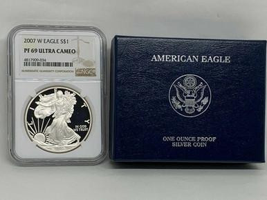  American Silver Eagle 2007 W Silver Proof Coin NGC PF 69 UCAM 
