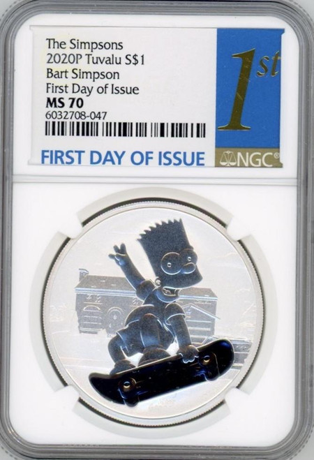 The Simpsons FDI NGC 70 BART SIMPSON -SIMPSONS SERIES 2020 TUVALU 1OZ SILVER COIN NGC 70 FDI The Simpsons FDI NGC 70 BART SIMPSON -SIMPSONS SERIES 2020 TUVALU 1OZ SILVER COIN NGC 70 FDI