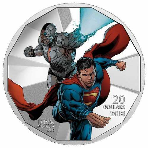 Superman JUSTICE LEAGUE CYBORG and SUPERMAN 2018 CANADA dollar20 SILVER COIN NGC PF 69 UC ER Superman JUSTICE LEAGUE CYBORG and SUPERMAN 2018 CANADA dollar20 SILVER COIN NGC PF 69 UC ER