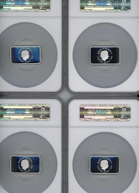 The Perth Mint ERROR LABEL YEAR OF THE DOG 4 COIN SET LUNAR 2019 TUVALU NGC PF 70UC POP 1 ONLY