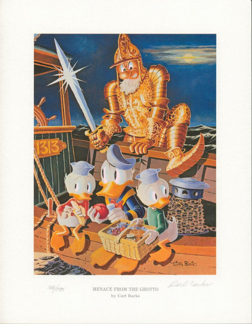 Disney MENACE FROM THE GROTTO by Carl Barks Limited Edition Lithograph Disney MENACE FROM THE GROTTO by Carl Barks Limited Edition Lithograph