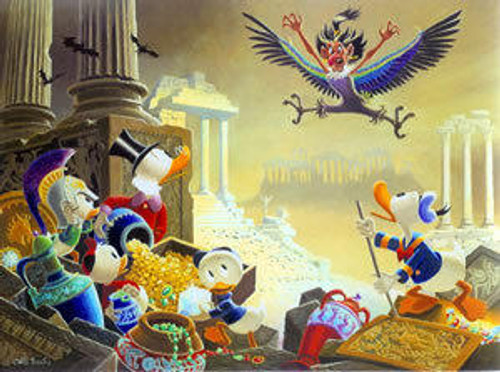 Disney MENACE OUT OF THE MYTHS by Carl Barks Limited Edition Lithograph Disney MENACE OUT OF THE MYTHS by Carl Barks Limited Edition Lithograph