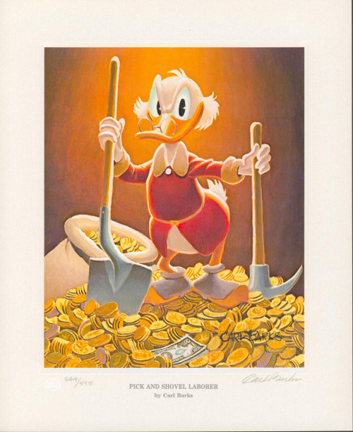 Disney PICK AND SHOVEL LABORER by Carl Barks Limited Edition Lithograph Disney PICK AND SHOVEL LABORER by Carl Barks Limited Edition Lithograph