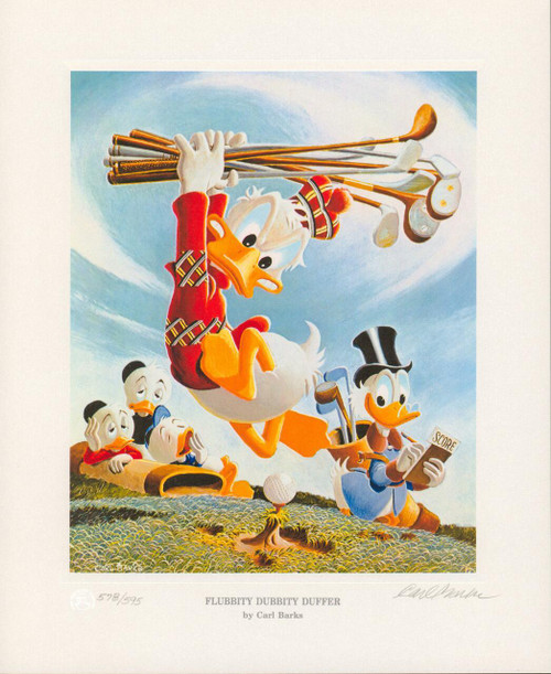 Disney FLUBBITY DUBBITY DUFFER by Carl Barks Limited Edition Lithograph