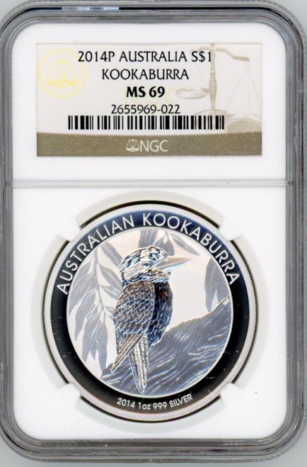 KOOKABURRA 2014P AUSTRALIA 1oz SILVER COIN NGC MS69