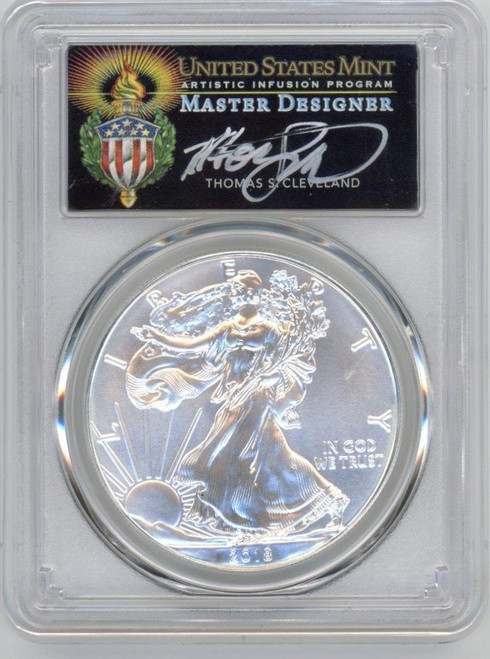 United States Mint US Mint 2018 W SILVER EAGLE PCGS MS70 THOMAS CLEVELAND SIGNATURE TORCH LABEL FDOI United States Mint US Mint 2018 W SILVER EAGLE PCGS MS70 THOMAS CLEVELAND SIGNATURE TORCH LABEL FDOI