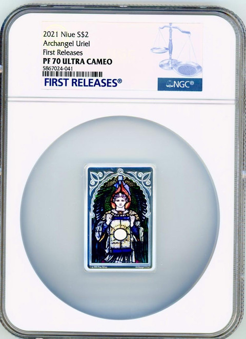 ARCHANGEL URIEL 2021 NIUE $2 1oz SILVER COIN NGC PF70 ULTRA CAMEO FIRST RELEASE
