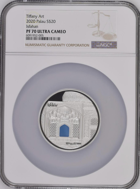 CIT Coin Invest AG TIFFANY ART ISFAHAN 2020 PALAU 3oz SILVER PROOF COIN dollar20 NGC PF70 UC CIT Coin Invest AG TIFFANY ART ISFAHAN 2020 PALAU 3oz SILVER PROOF COIN dollar20 NGC PF70 UC