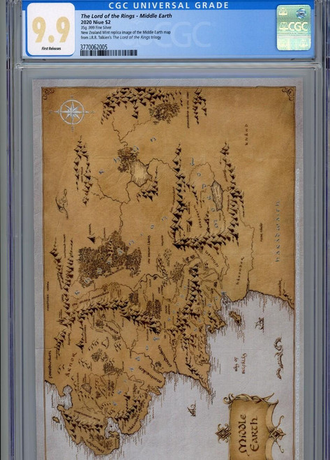 THE LORD OF THE RINGS MIDDLE EARTH 35g PREMIUM SILVER FOIL CGC CERTIFIED 9.9 FR