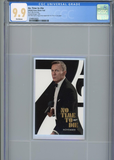 James Bond 007 CGC 9.9 FR 5 MOVIE POSTERS SILVER FOILS SET 2020 JAMES BOND 007 5g 1000