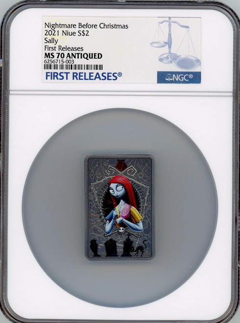 Sally Nightmare Before Christmas 2021 Niue $2 Silver Coin NGC MS 70 FR