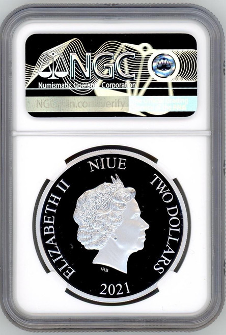 Back to the Future II BU 1 oz Silver Coin 2021 Niue $2 NGC MS 70