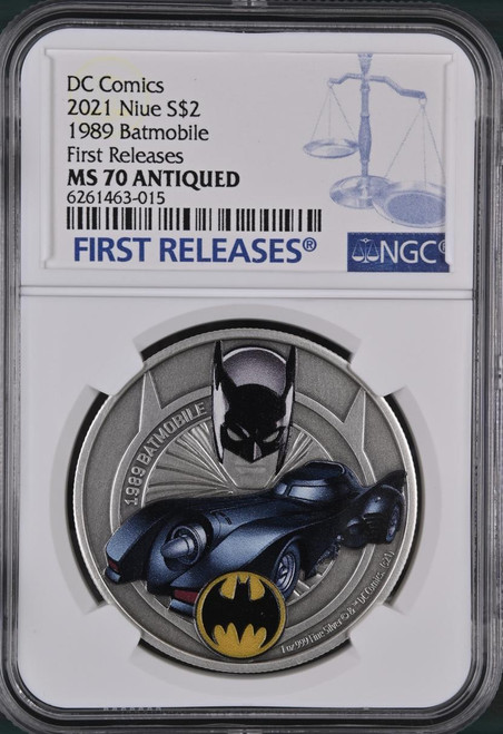 1997 BATMOBILE DC COMICS 2021 NIUE 1oz SILVER PROOF COIN NZ MINT