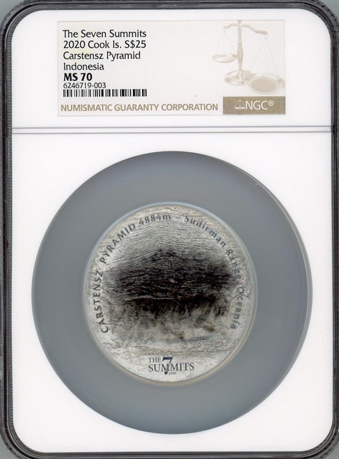 CIT Coin Invest AG CARSTENSZ PYRAMID 7 Summits Indonesia 5oz Silver Coin 25dollar Cook Islands 2020 MS70 CIT Coin Invest AG CARSTENSZ PYRAMID 7 Summits Indonesia 5oz Silver Coin 25dollar Cook Islands 2020 MS70