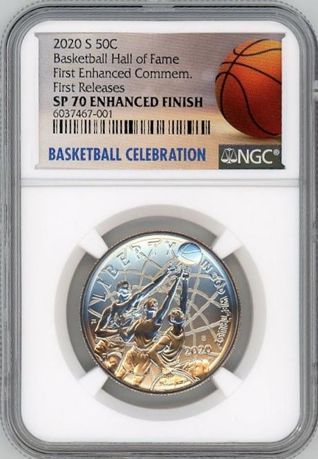 2020S 50c Basketball HOF First Enhanced NGC SP70 Enhanced Finished FIRST RELEASE