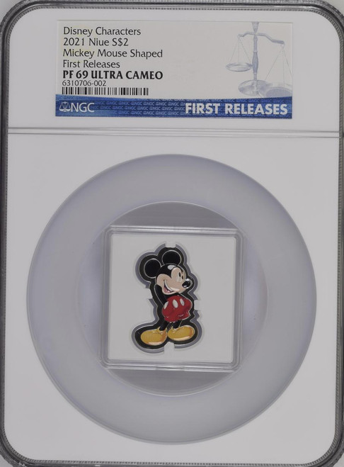 2021 NIUE Disney Mickey Mouse 1oz Silver Shaped Coin NZ MINT $2 NGC 69 FR