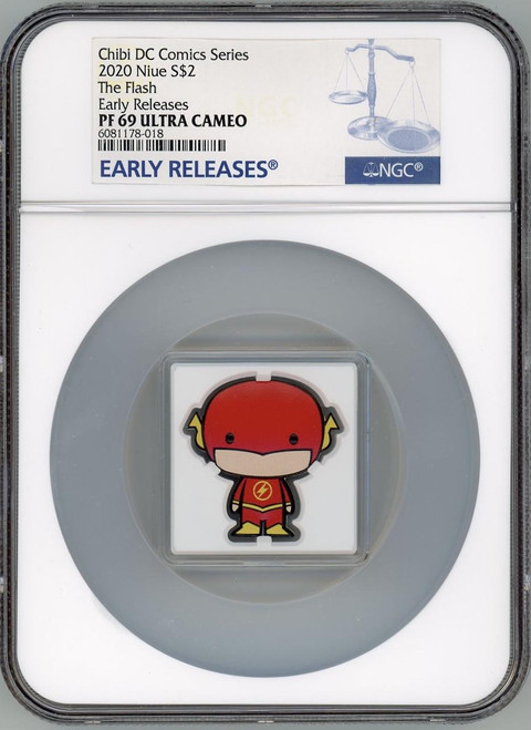 DC Comics DC COMICS THE FLASH CHIBI dollar2 SILVER COIN 2020 NIUE NGC PF69 EARLY RELEASES DC Comics DC COMICS THE FLASH CHIBI dollar2 SILVER COIN 2020 NIUE NGC PF69 EARLY RELEASES