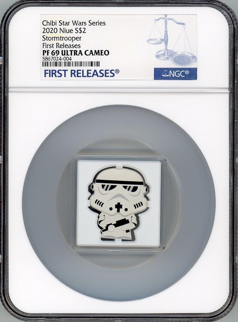 STORMTROOPER STAR WARS CHIBI 2020 NIUE $2 1oz SILVER COIN NGC PF69 UC FR COA BOX
