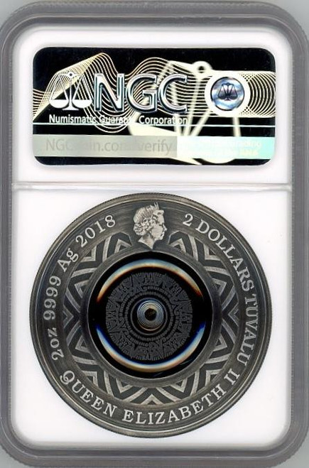 Thermometer 2018 Tuvalu 2oz Silver Coin $2 NGC PF70 Antiqued First Releases OGP