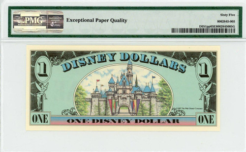 1987 $1 Disney Dollar Mickey PMG 65 EPQ Progressive Proof Sleeping Beauty's Castle (DIS1pp)