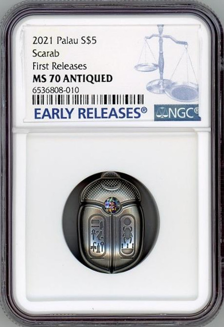CIT Coin Invest AG CIT 2021 Palau 1oz Silver Scarab Shaped Coin NGC 70 FR POP 13 ONLY CIT Coin Invest AG CIT 2021 Palau 1oz Silver Scarab Shaped Coin NGC 70 FR POP 13 ONLY