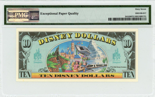 1990 $10 Disney Dollar Minnie Mouse DIS20 PMG 67 EPQ