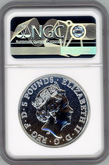 The Royal Mint RARE ERROR LABEL QUEENS BEAST THE LION 2016 GREAT BRITAIN 2oz NGC 69